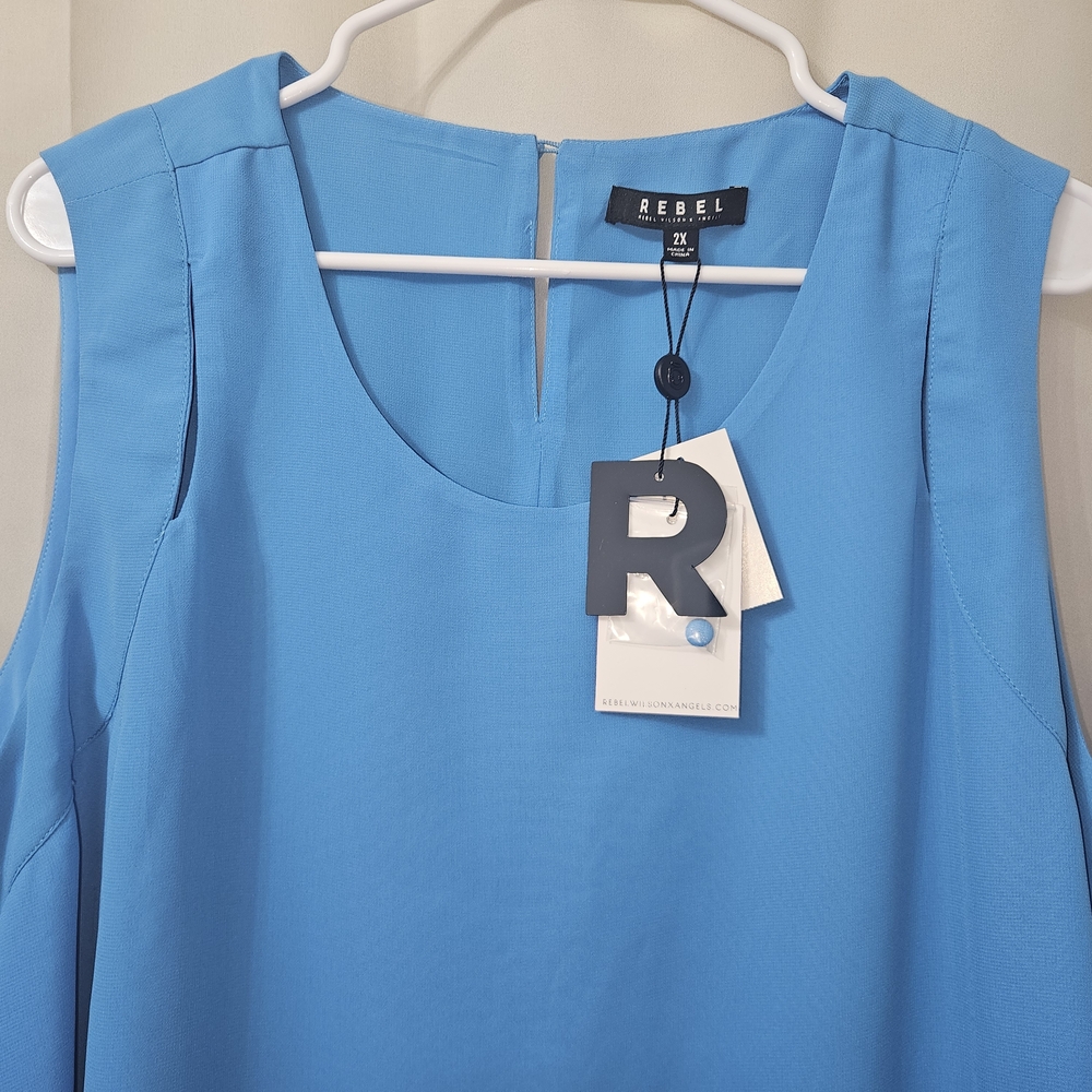 Rebels Malibu Blue Top with Sheer Shell 2x Deadstock
